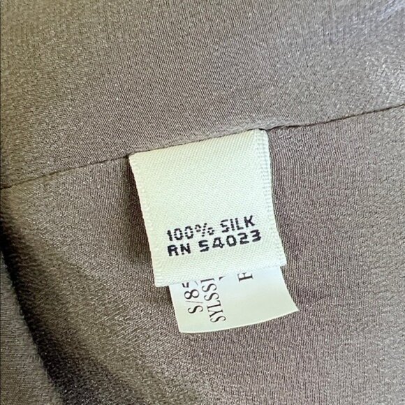 Banana Republic Silk Utility Shirt Brown Size 8 - Picture 7 of 8